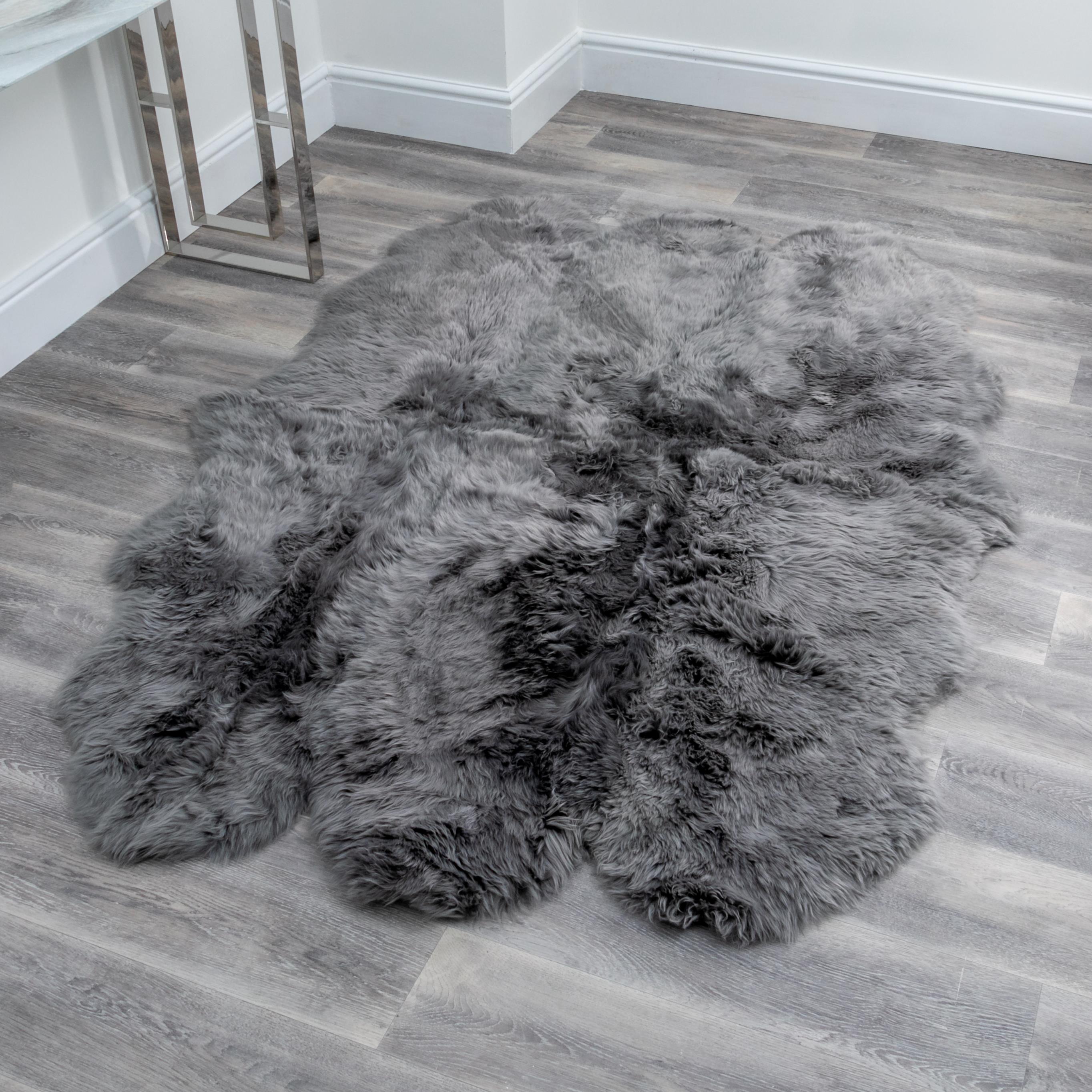 Sextuple Grey Sheepskin Rug